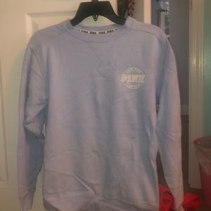 Pink brand blue sweatshirt